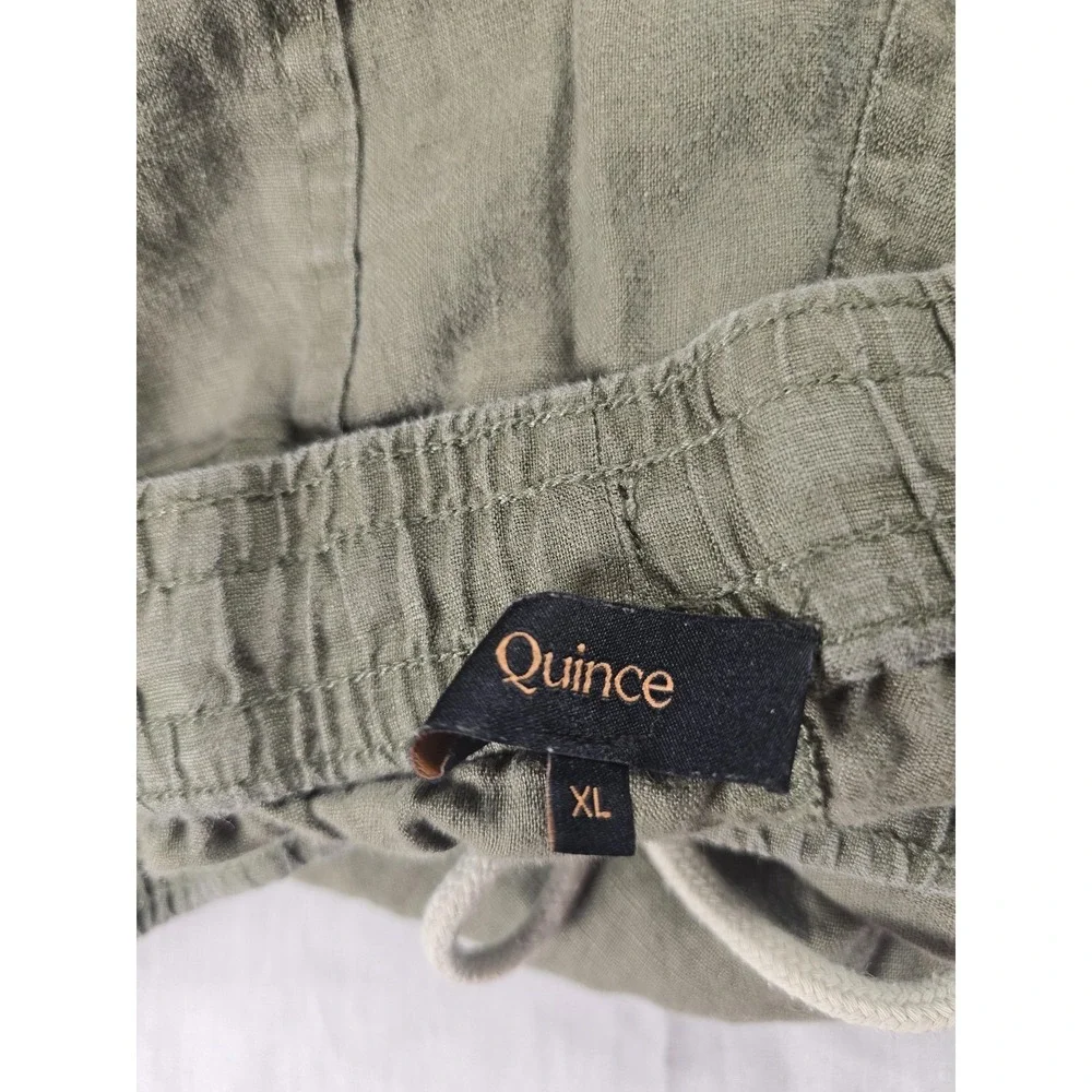 Quince Pants Mens XL Green Linen Drawstring Beach Jogger Relaxed Fit Casual